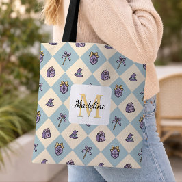 Bolsa Tote Personalized Bookish Girl Academy Wizard Blue