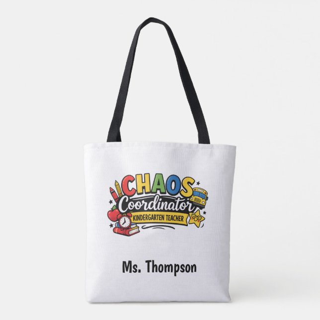 Bolsa Tote Personalized Chaos  Coordinator Teacher  (Verso)