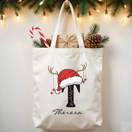 Bolsa Tote Personalized Christmas Alphabet Tote Bag for Mom