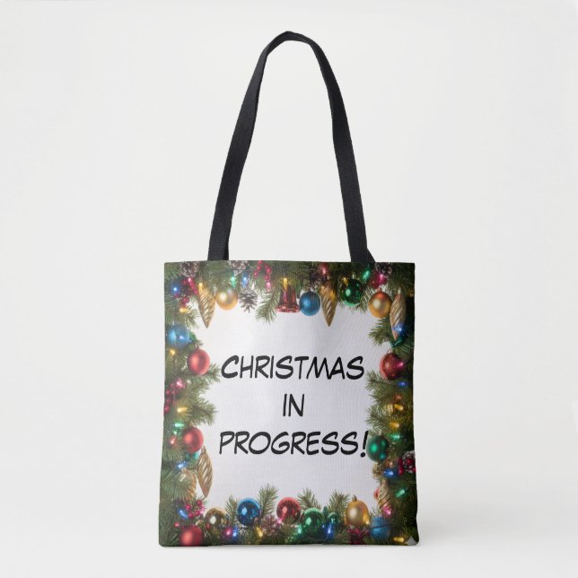 Bolsa Tote Personalized Christmas In Progress - (Frente)