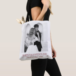 Bolsa Tote Personalized Couple Names & Year - Elegant Photo 