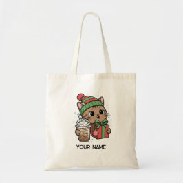 Bolsa Tote Personalized Cute Christmas Cat Tote Bag