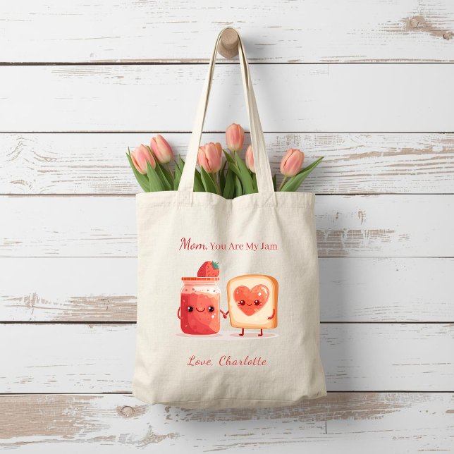 Bolsa Tote Personalized Cute Strawberry Jam Mothers Day Gift (Criador carregado)