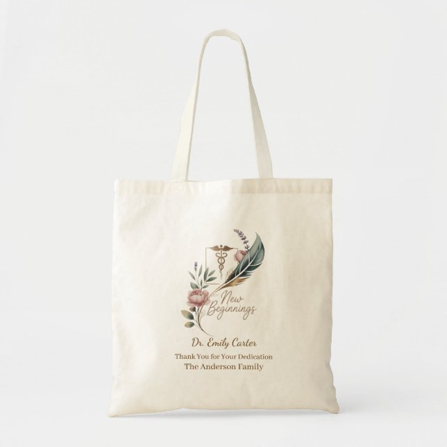 Bolsa Tote Personalized Doctor Appreciation New Beginnings (Frente)