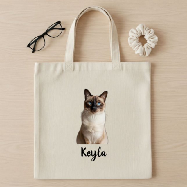 Bolsa Tote Personalized dog photo tote bag, personalized cat (Criador carregado)