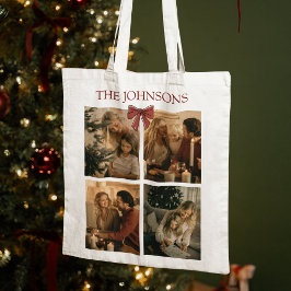 Bolsa Tote Personalized Family Christmas Photos Tote Bag