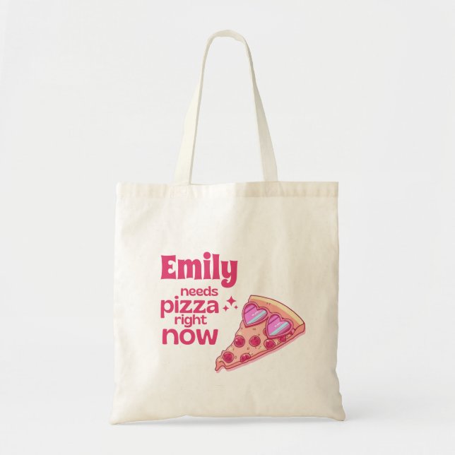 Bolsa Tote Personalized Funny Pizza Love Gift Tote Bag (Frente)