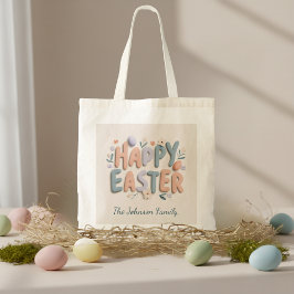 Bolsa Tote Personalized Happy Easter Family Tote Bag