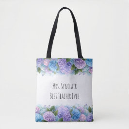 Bolsa Tote Personalized Hydrangea Teacher Thank You