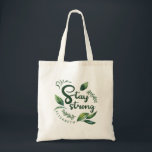 Bolsa Tote Personalized Inspirational Quote with Green Leaves<br><div class="desc">Beautiful botanical design featuring elegant green watercolor leaves surrounding a customizable inspirational quote. The text can be personalized with your own message, name, affirmation, or motivational phrase, making it perfect for meaningful gifts, encouragement messages, or positive daily reminders. With its calming green tones and natural leaf illustrations, this design combines...</div>
