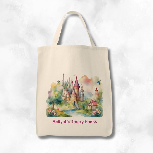 Bolsa Tote Personalized Kid's Castle Two Library Book (Criador carregado)