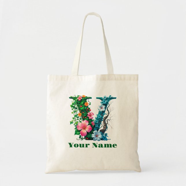 Bolsa Tote Personalized Letter V (Frente)