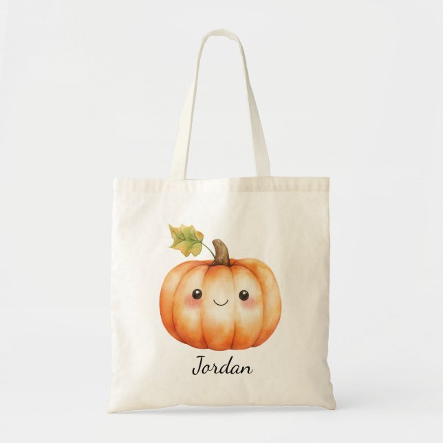 Bolsa Tote Personalized Lil’ Pumpkin Trick-or-Treat Bag (Frente)