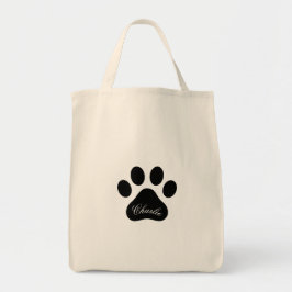 Bolsa Tote Personalized Name Paw Print Reusable Grocery