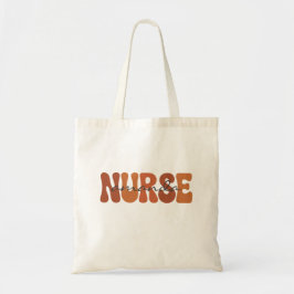 Bolsa Tote Personalized Nurse Name Retro Wavy Typography