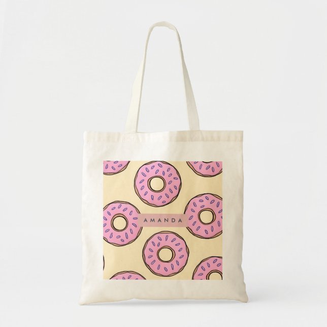 Bolsa Tote Personalized Pastel Pink Donut  (Frente)
