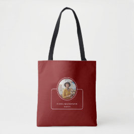 Bolsa Tote Personalized Photo and Name with Title Deep Red