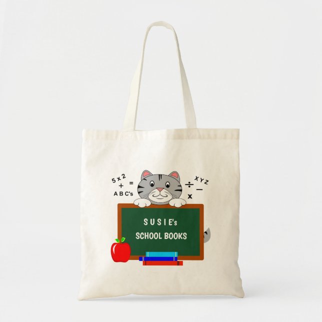 Bolsa Tote Personalized School Book Tote Bags (Frente)