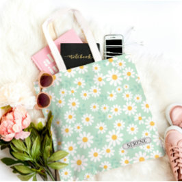 Bolsa Tote Personalized Serene Daisy Floral