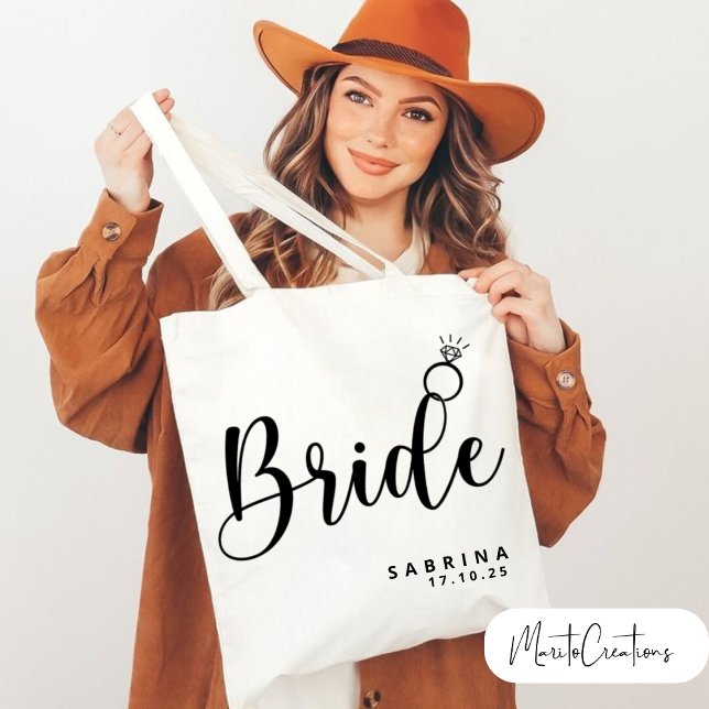 Bolsa Tote Personalized writing tool bag for bride (Criador carregado)