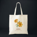 Bolsa Tote Personalized Yellow Lily Floral motivational<br><div class="desc">Elegant customizable floral design featuring beautiful golden yellow lilies with soft green leaves on a dark background. The top text area can be personalized with your own quote, name, word, or message, making this design perfect for inspirational gifts, personalized stationery, apparel, or home décor. The graceful lily flowers add a...</div>