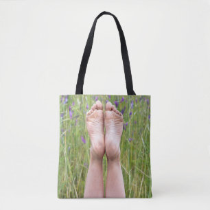 Bolsa Tote pés desencapados nos wildflowers