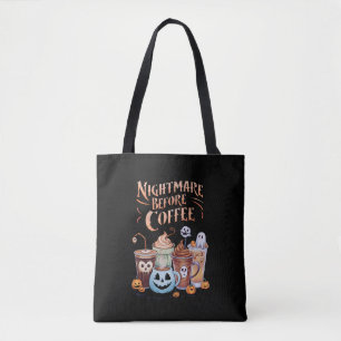 Bolsa Tote Pesadelo Antes Do Café Pumpkin Spice Halloween