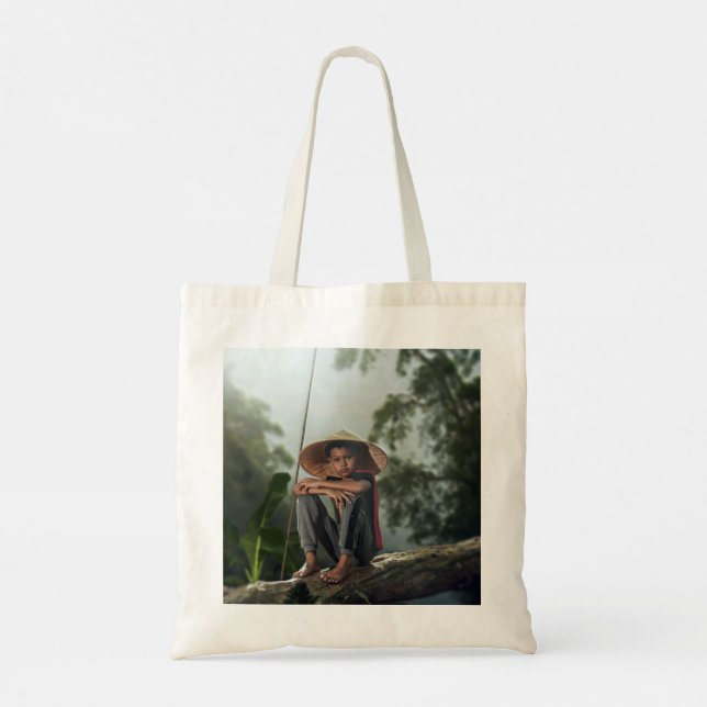 Bolsa Tote Pesca de Menino Asiático (Verso)