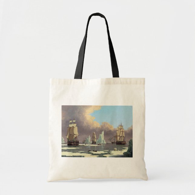 Bolsa Tote Pesca do norte da baleia: "Cisne" & "Isabella " (Frente)