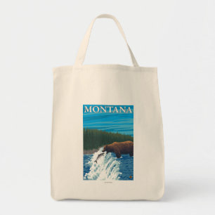 Bolsa Tote Pesca do urso no rio - Montana