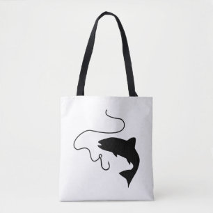 Bolsa Tote Pesca, peixe e anzol