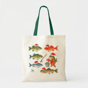 Bolsa Tote Pescar o Natal do Lover Pensado com Papai Noel