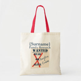 Bolsa Tote Pesquisa da Família [Sobrenome] (Cartaz de Procura