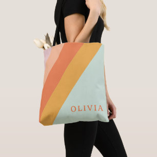 Bolsa Tote Pêssego de pintura com faixas retrorais personaliz