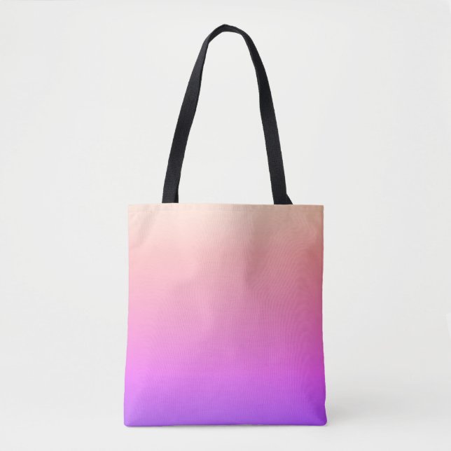 Bolsa Tote Pêssego Esmaecido Cor-de-Rosa e Púrpura (Frente)