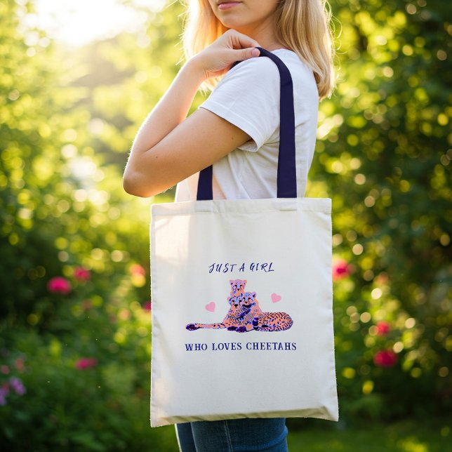 Bolsa Tote Pêssego Pêssego Púrpura Família Cheetah (Criador carregado)