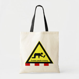 Bolsa Tote pessoas bêbadas atravessando ⚠ Sinal Tailandês