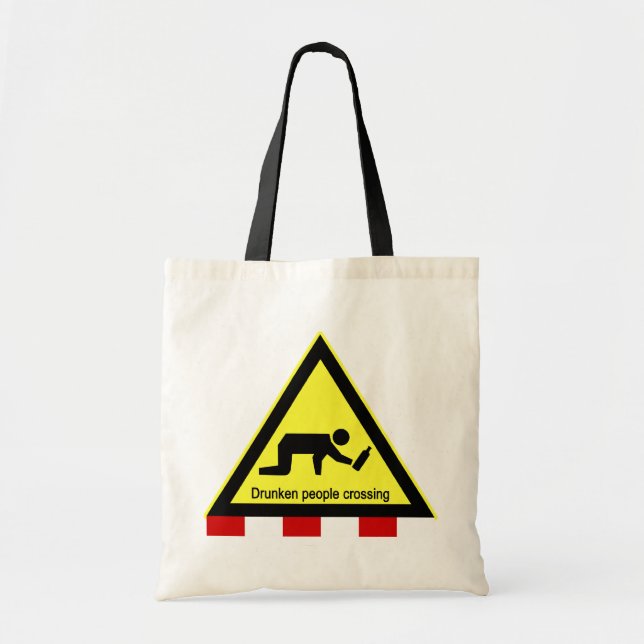 Bolsa Tote Pessoas bêbadas atravessando ⚠ Sinal Tailandês ⚠ (Frente)