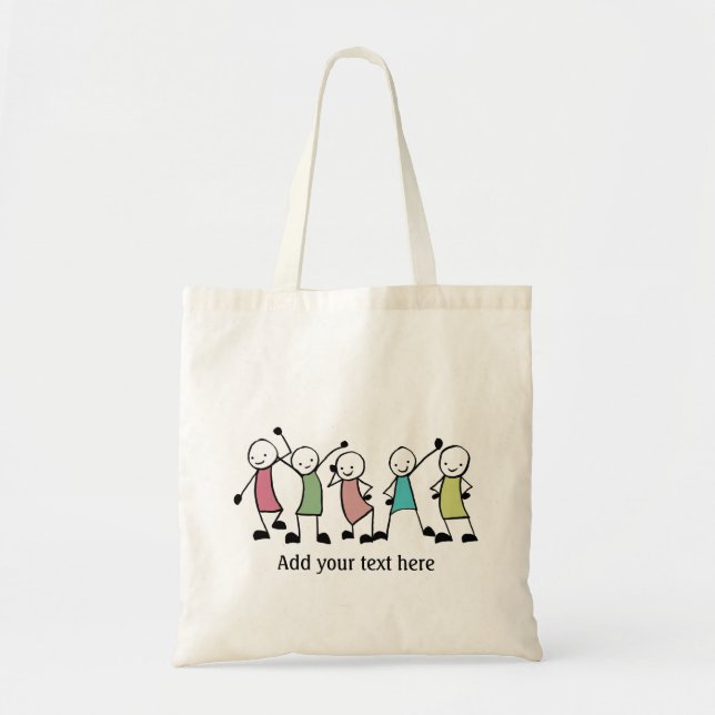 Bolsa Tote Pessoas felizes personalizadas (Frente)