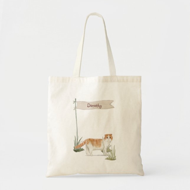 Bolsa Tote Pet de Garrafa Escocês de Nome Personalizado (Frente)