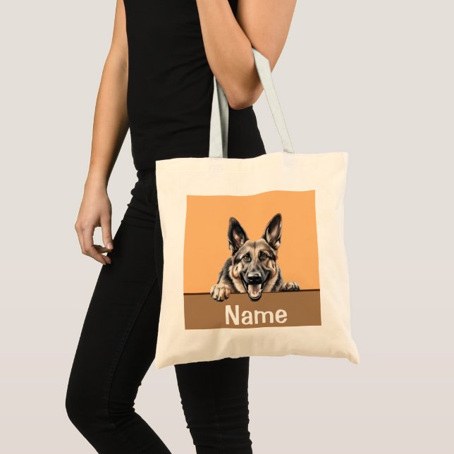 Bolsa Tote Pet de german shepherd (Frente (produto))
