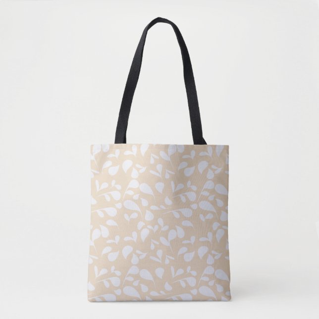 Bolsa Tote Pétalas | Coral e Branco (Frente)
