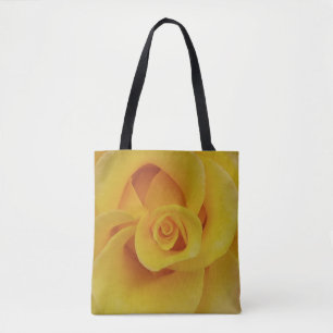 Bolsa Tote Pétalas de Rosa Amarela Romântica