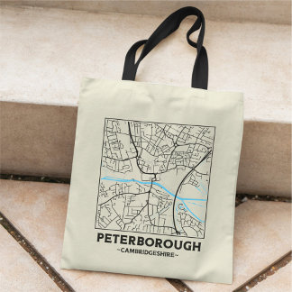 Bolsa Tote Peterborough, Cambridgeshire City Map Tote Bag