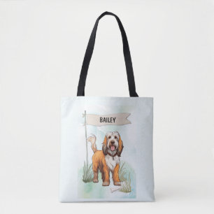 Bolsa Tote Petit Basset Griffon Vendeen Aquarela Cachorro