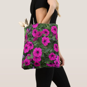 Bolsa Tote Petunias Rosa Brilhante Floral