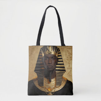 Bolsa Tote Pharaoh Energy — Ancient African King Modern Art