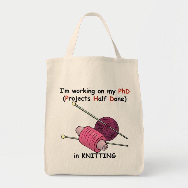 Bolsa Tote PhD de confecção de malhas (Frente)