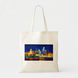 Bolsa Tote Philadelphia Skyline à Noite