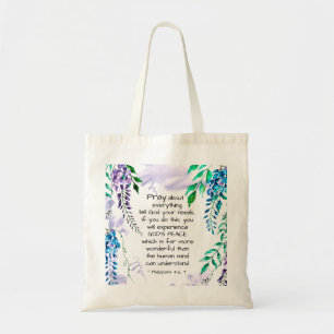 Bolsa Tote Philippians 4:6-7 Reze sobre tudo